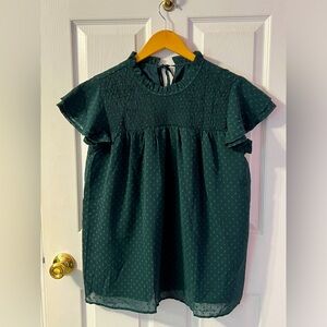 Dokotoo women’s green smocked blouse